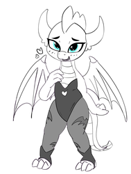 Size: 2121x2811 | Tagged: safe, artist:pabbley, smolder, dragon, g4, adorasexy, clothes, cosplay, costume, cute, darkstalkers, female, halloween, halloween costume, heart, high res, holiday, leotard, morrigan aensland, open mouth, sexy, smolderbetes, solo