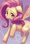 Size: 517x761 | Tagged: safe, artist:tubaki86, fluttershy, pegasus, pony, g4, cute, female, floppy ears, heart, mare, shyabetes, solo, spread wings, wings