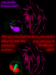 Size: 1200x1600 | Tagged: safe, artist:didun850, oc, oc only, oc:chase, earth pony, pony, comic:ask chase the pony, ask, comic, dialogue, earth pony oc, glowing eyes, hair over one eye, male, red eyes, stallion, tumblr