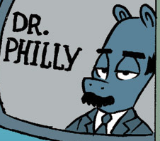 Size: 226x198 | Tagged: safe, idw, earth pony, pony, spoiler:comic, spoiler:comic29, clothes, dr. phil, dr. philly, facial hair, male, moustache, ponified, stallion, tuxedo