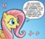 Size: 610x539 | Tagged: safe, artist:tony fleecs, idw, official comic, fluttershy, mr. gossamer, butterfly, insect, pegasus, pony, friendship is magic #43, g4, ponies of dark water, spoiler:comic, blue background, cropped, female, mare, simple background, speech bubble