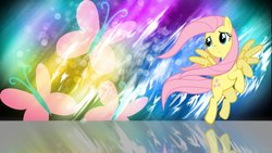 Size: 1191x670 | Tagged: artist needed, safe, fluttershy, pony, g4, cutie mark, female, solo, wallpaper