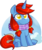 Size: 1569x1861 | Tagged: safe, alternate character, alternate version, artist:xwhitedreamsx, oc, oc only, oc:armored star, pony, unicorn, alternate design, chibi, clothes, female, mare, scarf, simple background, solo, transparent background