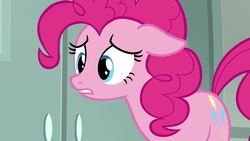 Size: 1920x1080 | Tagged: safe, screencap, pinkie pie, earth pony, pony, g4, the last laugh, female, floppy ears, mare, solo