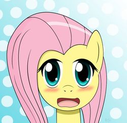 Size: 800x770 | Tagged: safe, artist:r-c-h, fluttershy, pegasus, pony, g4, abstract background, blushing, female, open mouth, solo
