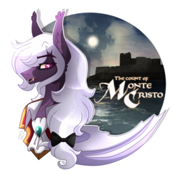 Size: 2005x2015 | Tagged: safe, artist:sugaryicecreammlp, oc, oc only, oc:midnight star, bat pony, pony, bust, high res, male, portrait, solo, stallion, the count of monte cristo