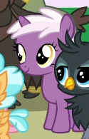 Size: 125x195 | Tagged: safe, screencap, gio, mallow flower, yarborough, pony, g4, the last problem, cropped, foal