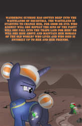 Size: 1406x2158 | Tagged: safe, artist:lightingbliss, oc, oc:shadow window, oc:wandering sunrise, earth pony, pony, unicorn, fallout equestria, fallout equestria: dead tree, back cover, book, book cover, ciderfest, convention, cover, cutie mark, daughter, fallout, female, hard back, mare, mother, pipbuck, print, printing, road, wandering sunrise, wasteland