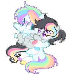Size: 3080x3296 | Tagged: dead source, safe, artist:rainbows-skies, oc, oc only, oc:water star, pony, base used, female, filly, high res, male, simple background, stallion, transparent background
