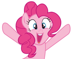 Size: 3754x3084 | Tagged: safe, artist:bigccv, pinkie pie, earth pony, pony, g4, the super speedy cider squeezy 6000, cute, diapinkes, female, happy, high res, mare, open mouth, simple background, solo, transparent background, vector
