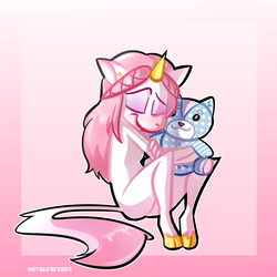 Size: 2000x2000 | Tagged: safe, artist:metalface069, oc, unicorn, anthro, ass, butt, female, high res, plushie, solo, ych result