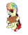 Size: 3000x3743 | Tagged: safe, artist:aaathebap, oc, oc only, oc:aaaaaaaaaaa, bat pony, pony, 2020 community collab, derpibooru community collaboration, trotcon, afro, anyway come to trotcon, bat pony oc, bat wings, high res, male, multicolored hair, party horn, rainbow hair, simple background, solo, transparent background, wings