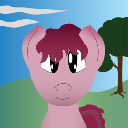 Size: 2134x2134 | Tagged: safe, artist:d1sc0rded, earth pony, pony, high res, hill, sky, tree, vector
