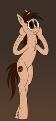 Size: 1203x2560 | Tagged: safe, artist:derpanater, oc, oc only, oc:cookie crumbs, earth pony, pony, cute, freckles, looking at you, simple background, standing