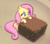 Size: 706x624 | Tagged: safe, artist:burgeroise, fluttershy, pegasus, pony, g4, chocolate, cute, female, food, irl, mare, no pupils, photo, ponies in food, ponies in real life, quadratini, shyabetes, sitting, size difference, smiling, solo, three quarter view, tiny, tiny ponies, wafer, waffle