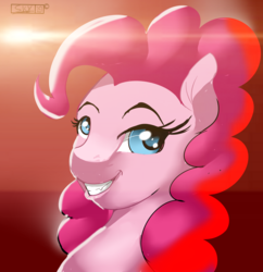 Size: 3498x3609 | Tagged: safe, artist:skyart301, pinkie pie, pony, g4, avatar, bust, female, high res, icon, portrait, smiling, solo
