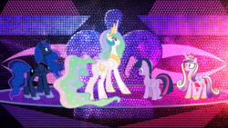 Size: 3840x2160 | Tagged: safe, artist:jonnydash, artist:laszlvfx, artist:mactavish1996, artist:tardifice, edit, princess cadance, princess celestia, princess luna, twilight sparkle, alicorn, pony, g4, alicorn tetrarchy, female, high res, mare, twilight sparkle (alicorn), wallpaper, wallpaper edit