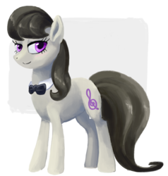 Size: 1140x1200 | Tagged: safe, artist:nightmare fuel, derpibooru exclusive, octavia melody, earth pony, pony, g4, bowtie, female, looking at you, mare, simple background, smiling, solo, white background