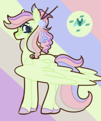 Size: 1280x1528 | Tagged: safe, artist:grateful-dead-raised, oc, oc only, pegasus, pony, colored hooves, crack ship offspring, offspring, parent:cloudchaser, parent:fluttershy, solo