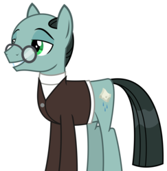 Size: 2547x2625 | Tagged: safe, artist:sketchmcreations, sans smirk, pony, g4, the last laugh, glasses, high res, male, simple background, smiling, solo, stallion, transparent background, vector
