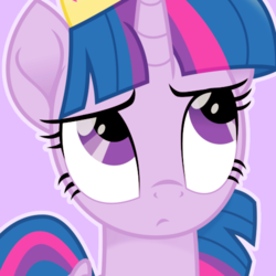 Size: 500x500 | Tagged: safe, artist:reapir, twilight sparkle, alicorn, pony, g4, my little pony: the movie, bust, crown, female, jewelry, looking up, mare, movie accurate, regalia, solo, twilight sparkle (alicorn)