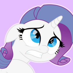 Size: 500x500 | Tagged: safe, artist:reapir, rarity, pony, g4, my little pony: the movie, bust, female, grin, looking up, mare, movie accurate, nervous, nervous smile, smiling, solo