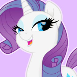 Size: 500x500 | Tagged: safe, artist:reapir, rarity, pony, g4, my little pony: the movie, female, lidded eyes, mare, movie accurate, open mouth, solo
