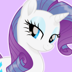 Size: 500x500 | Tagged: safe, artist:reapir, rarity, pony, g4, my little pony: the movie, female, lidded eyes, mare, movie accurate, smiling, solo