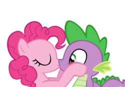 Size: 900x630 | Tagged: safe, pinkie pie, spike, g4, female, kissing, male, ship:pinkiespike, shipping, straight