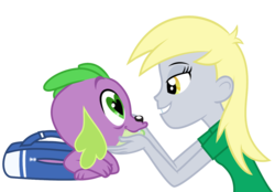 Size: 1469x1022 | Tagged: safe, derpy hooves, spike, dog, equestria girls, g4, female, heart eyes, male, ship:derpyspike, shipping, simple background, spike the dog, straight, transparent background, wingding eyes
