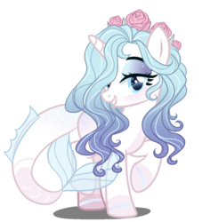 Size: 1088x1200 | Tagged: safe, artist:gihhbloonde, oc, oc only, oc:princess skystar, hybrid, pony, female, magical lesbian spawn, mare, offspring, parent:rarity, simple background, solo, transparent background