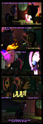Size: 1380x3920 | Tagged: safe, artist:bastbrushie, fluttershy, twilight sparkle, g4, 3d, cybernetic eyes, french, gmod, heterochromia, history, text, translated in the comments