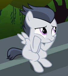 Size: 467x519 | Tagged: safe, screencap, rumble, pegasus, pony, g4, marks and recreation, colt, cropped, male, sitting, solo