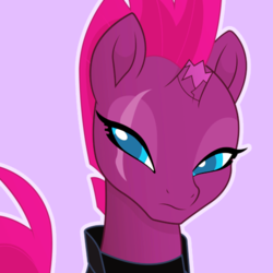 Size: 500x500 | Tagged: safe, artist:reapir, tempest shadow, pony, unicorn, g4, my little pony: the movie, broken horn, bust, eye scar, female, horn, lidded eyes, mare, movie accurate, scar, solo