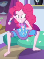 Size: 2100x2852 | Tagged: safe, screencap, pinkie pie, equestria girls, equestria girls series, g4, sunset's backstage pass!, spoiler:eqg series (season 2), barefoot, clothes, cropped, feet, female, high res, pajamas, sleeveless, solo