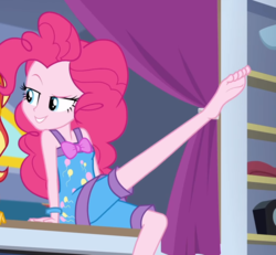 Size: 2100x1941 | Tagged: safe, screencap, pinkie pie, equestria girls, equestria girls specials, g4, my little pony equestria girls: better together, my little pony equestria girls: sunset's backstage pass, barefoot, cropped, fanservice, feet, female, out of context, sexy, sleeveless, soles, stupid sexy pinkie