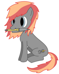 Size: 955x1200 | Tagged: safe, artist:solder point, oc, oc only, oc:solder point, earth pony, pony, 2020 community collab, derpibooru community collaboration, digital art, male, mouth hold, simple background, sitting, soldering iron, solo, stallion, transparent background