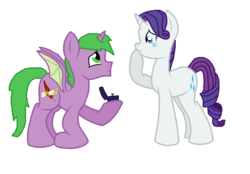 Size: 892x620 | Tagged: safe, artist:diana173076, rarity, spike, dracony, dragon, hybrid, pony, unicorn, g4, engagement ring, female, male, mare, ring, ship:sparity, shipping, species swap, stallion, straight