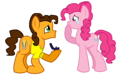 Size: 864x596 | Tagged: safe, artist:diana173076, cheese sandwich, pinkie pie, pony, g4, base used, engagement ring, female, male, ship:cheesepie, shipping, simple background, straight, white background
