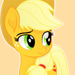 Size: 500x500 | Tagged: safe, artist:reapir, applejack, earth pony, pony, g4, my little pony: the movie, female, freckles, hat, mare, movie accurate, smiling, solo