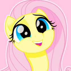 Size: 500x500 | Tagged: safe, artist:reapir, fluttershy, pegasus, pony, g4, my little pony: the movie, bust, cute, female, mare, movie accurate, open mouth, shyabetes, smiling, solo