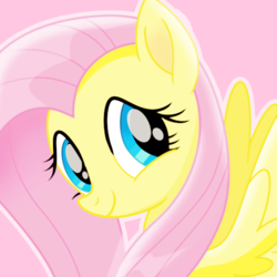 Size: 500x500 | Tagged: safe, artist:reapir, fluttershy, pegasus, pony, g4, my little pony: the movie, bust, cute, female, mare, movie accurate, shyabetes, smiling, solo