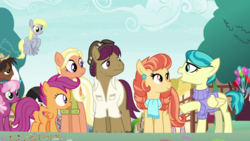 Size: 1920x1080 | Tagged: safe, screencap, aunt holiday, auntie lofty, cheerilee, derpy hooves, mane allgood, scootaloo, snap shutter, trouble shoes, earth pony, pegasus, pony, g4, the last crusade, female, filly, foal, male, mare, stallion