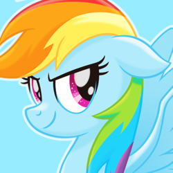 Size: 500x500 | Tagged: safe, artist:reapir, rainbow dash, pegasus, pony, g4, my little pony: the movie, bust, female, mare, movie accurate, smiling, solo