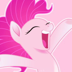 Size: 500x500 | Tagged: safe, artist:reapir, pinkie pie, earth pony, pony, seapony (g4), g4, my little pony: the movie, bust, eyes closed, female, mare, movie accurate, open mouth, seaponified, seapony pinkie pie, smiling, solo, species swap
