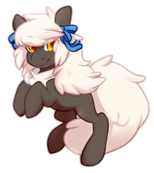 Size: 1188x1335 | Tagged: safe, artist:pomrawr, oc, oc only, earth pony, pony, bow, earth pony oc, eye clipping through hair, hair bow, rearing, simple background, smiling, solo, transparent background