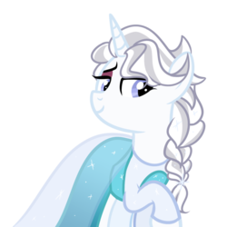 Size: 4096x4096 | Tagged: safe, artist:herfaithfulstudent, oc, oc only, oc:day dreamer, pony, unicorn, cape, clothes, costume, dress, elsa, frozen (movie), simple background, solo, sparkles, transparent background, vector