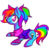 Size: 700x719 | Tagged: safe, alternate version, artist:flutternutpie, rainbow dash, pony, g4, 80s, alternate hairstyle, clothes, cute, dashabetes, female, mare, no pupils, ponytail, prone, simple background, solo, sweat, transparent background