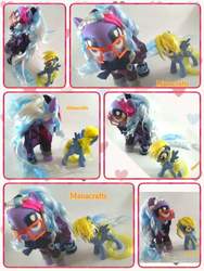 Size: 960x1280 | Tagged: safe, derpy hooves, sugarcoat, earth pony, ghost, pegasus, pony, equestria girls, g4, clothes, commission, craft, customized toy, female, figure, figurine, hair styling, handmade, irl, leather, mare, paint, painted, photo, schoolgirl, textiles, toy