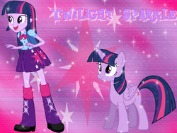Size: 1024x768 | Tagged: safe, artist:natoumjsonic, twilight sparkle, alicorn, pony, equestria girls, g4, square crossover